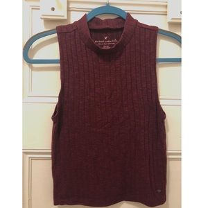 AEO maroon turtleneck tank